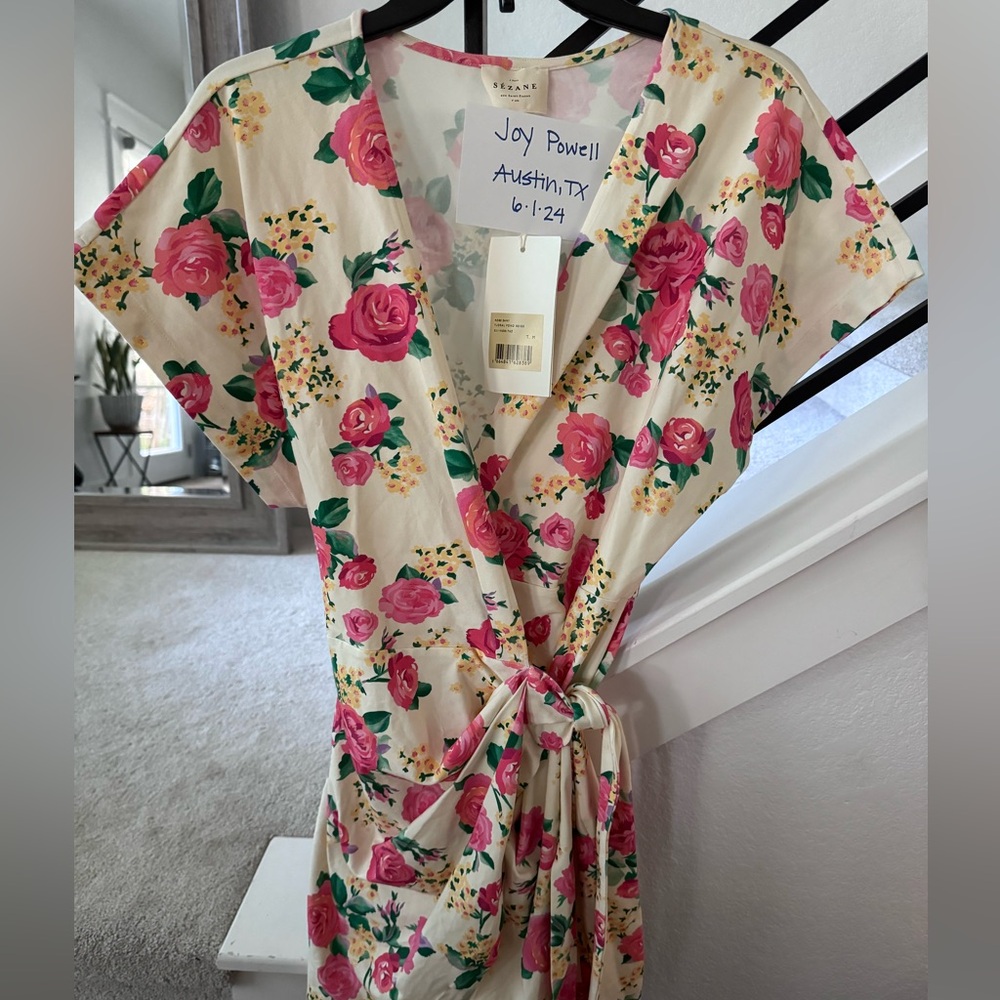Sezane floral wrap dress - medium